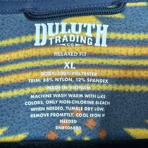 Duluth Trading Co Fleece 1/4 Zip MockJacket Southwest Pattern Relaxed Fit XL - Picture 6 of 8